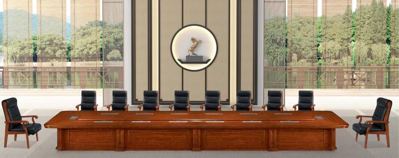 Wooden Veneer Large Customized Big Conference Table For office Space H4527 - Image 2